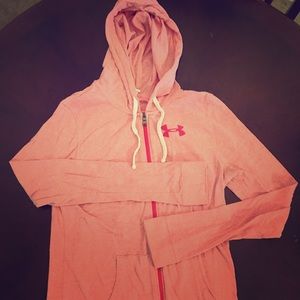 Ladies Under Armour Pink Zip Up Jacket Size Medium